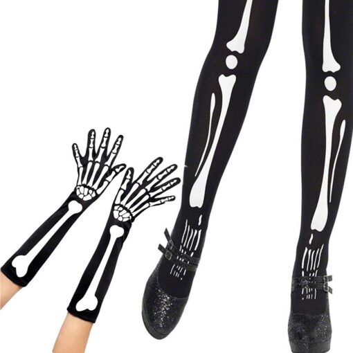 Halloween Skeleton Gloves Stockings Set - Image 9