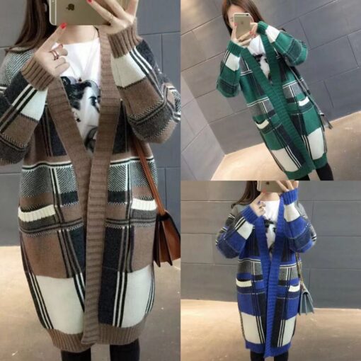 Vintage Check Knit Cardigan - Image 21