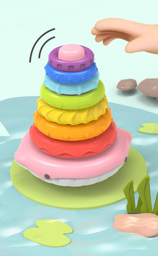 Rainbow Whale Ring Stacker Montessori and Sensory Toys - Image 11