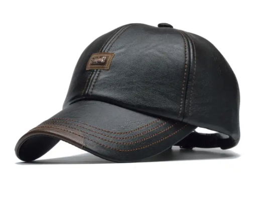 Adjustable Men's Leather Baseball Cap - Image 10