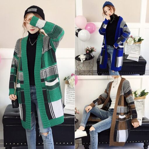 Vintage Check Knit Cardigan