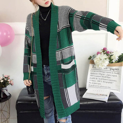 Vintage Check Knit Cardigan - Image 13