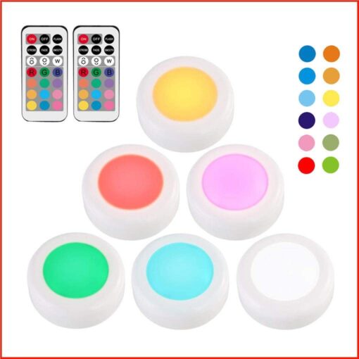 LED Cabinet Puck Lights with Remote - 3 or  6 lights - Image 10