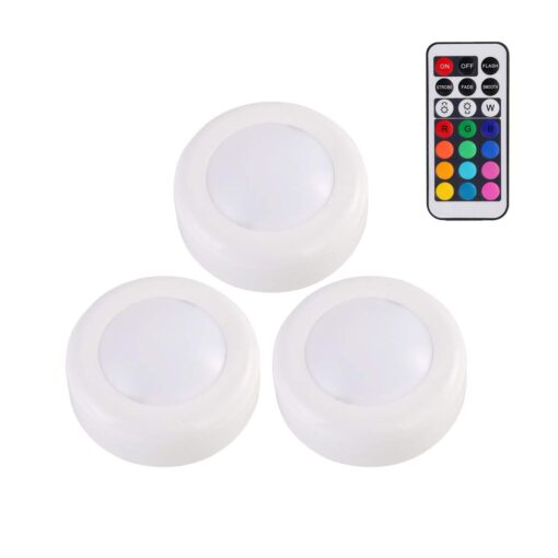 LED Cabinet Puck Lights with Remote - 3 or  6 lights