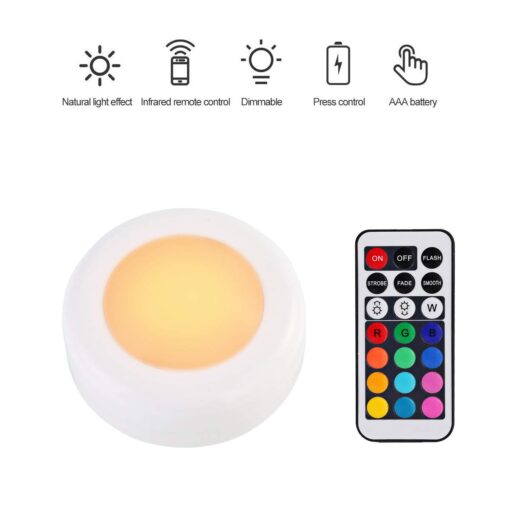 LED Cabinet Puck Lights with Remote - 3 or  6 lights - Image 3