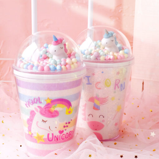 Unicorn Water Tumbler with Straw - Image 2