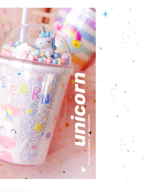 Unicorn Water Tumbler with Straw - Image 4