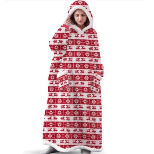 Novelty Christmas Energy Saver Hoodie Blanket - Image 9