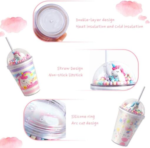 Unicorn Water Tumbler with Straw - Image 30