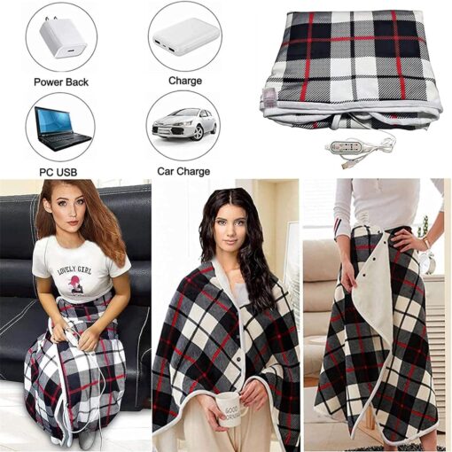 Women Plaid Blanket Scarf - Image 6