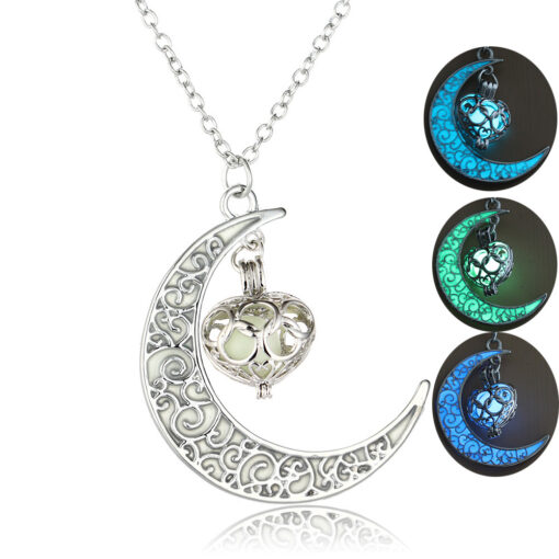 Fluorescent Moon Love Heart Pendant - Image 3