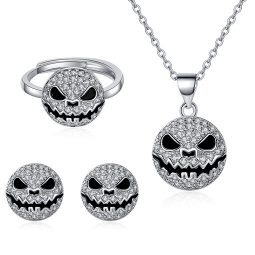 Two Styles Skull Necklace Earrings or Set - Image 6