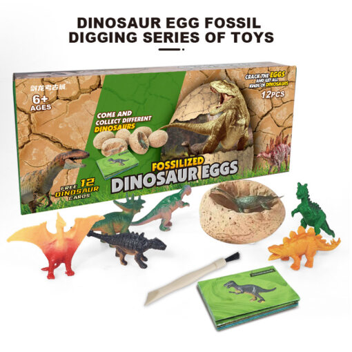 12 pcs Dinosaur Egg Fossil Digging Set - Image 2