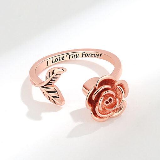 Adjustable Stress Relief Rose Flower Ring - Image 3