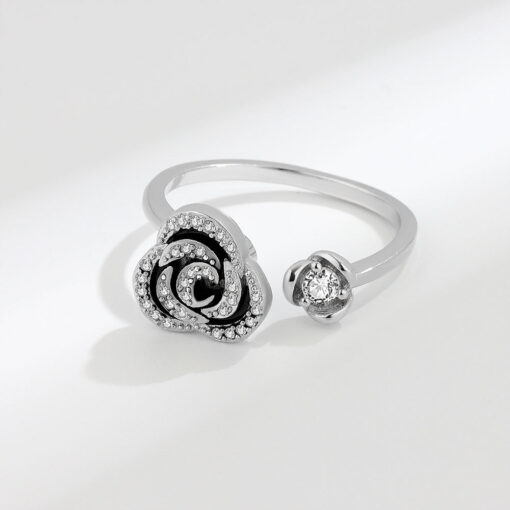 Adjustable Stress Relief Rose Flower Ring - Image 4