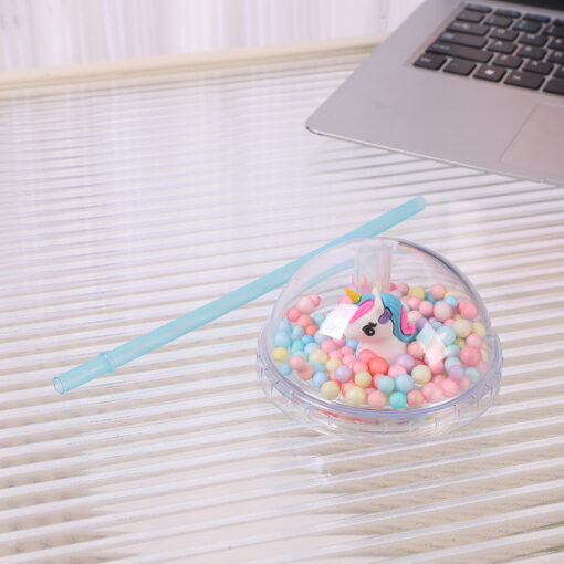 Unicorn Water Tumbler with Straw - Image 10