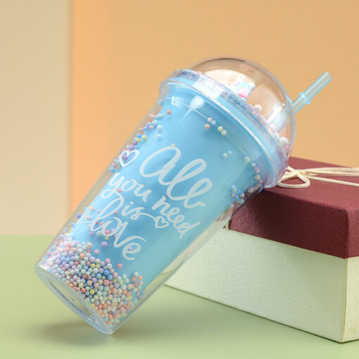 Unicorn Water Tumbler with Straw - Image 11