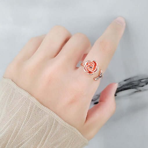 Adjustable Stress Relief Rose Flower Ring