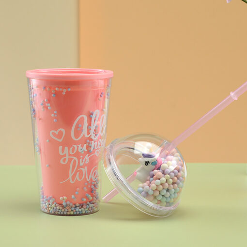 Unicorn Water Tumbler with Straw - Image 16