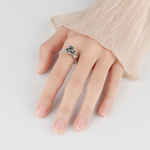 Adjustable Stress Relief Rose Flower Ring - Image 7