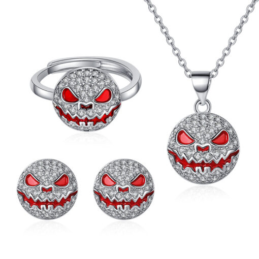 Two Styles Skull Necklace Earrings or Set - Image 2