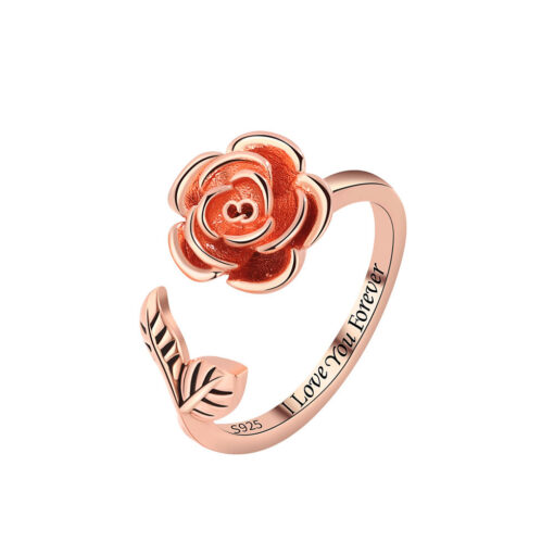 Adjustable Stress Relief Rose Flower Ring - Image 8