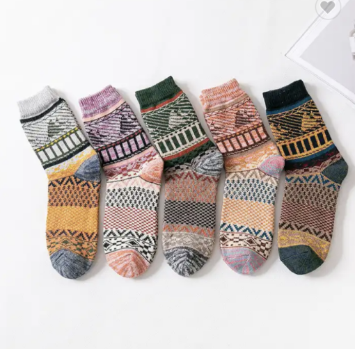 5 or 10 Pairs of Women's Thermal Wool Blend Warm Socks - Image 8