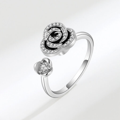 Adjustable Stress Relief Rose Flower Ring - Image 9