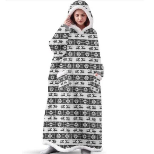 Novelty Christmas Energy Saver Hoodie Blanket - Image 11