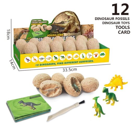 12 pcs Dinosaur Egg Fossil Digging Set - Image 3