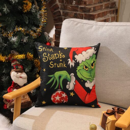 4PCS Grinch Christmas Pillow Covers - Image 3