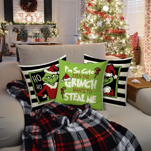 4PCS Grinch Christmas Pillow Covers - Image 14