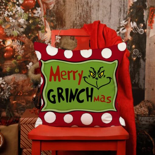 4PCS Grinch Christmas Pillow Covers - Image 5