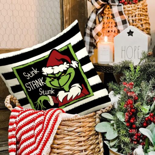 4PCS Grinch Christmas Pillow Covers - Image 15