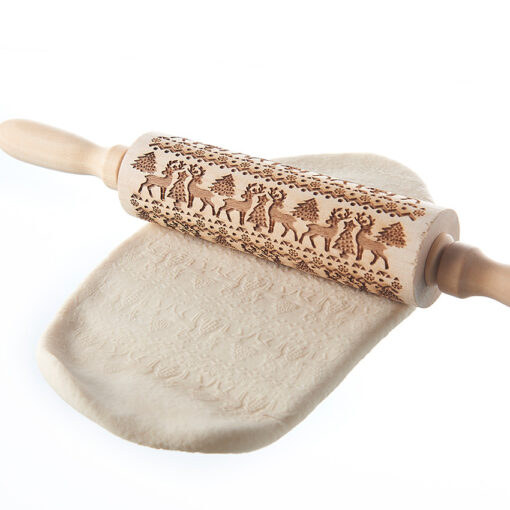 Embossed Engraved Wooden Rolling Pin - Image 4