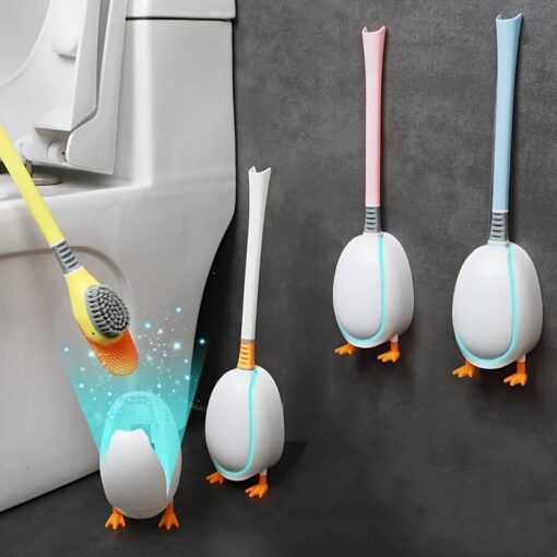 Duck Shape Toilet Brush With Holder