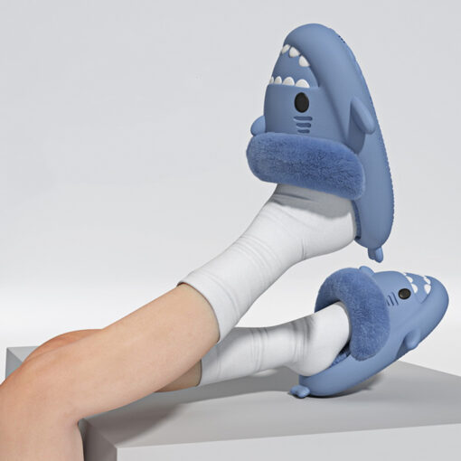 Winter Plush Shark Slides - Image 5