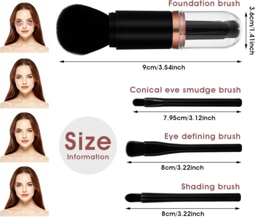 4 In 1 Portable Makeup Brush Set - Image 11