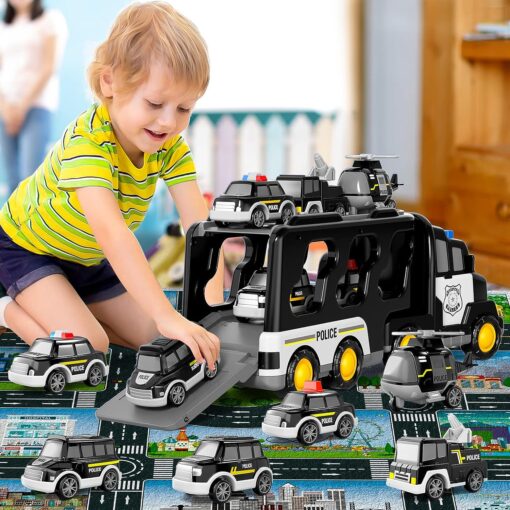 5 in 1 Police Truck Toys Set