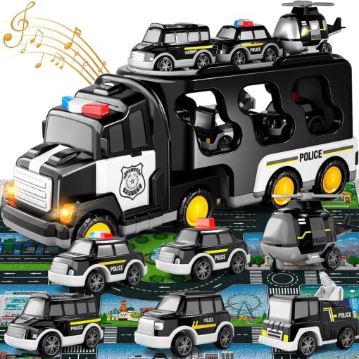 5 in 1 Police Truck Toys Set - Image 3