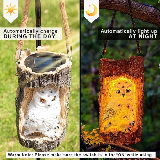 Solar Stump Owl Lamp - Image 5