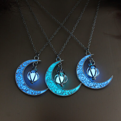 Luminous Moon Pumpkin Pendant Necklace