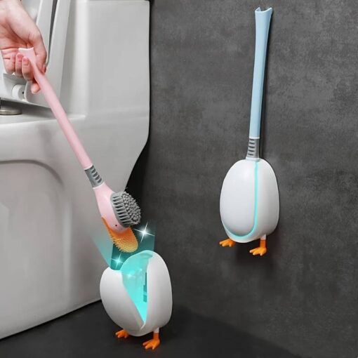 Duck Shape Toilet Brush With Holder - Image 3