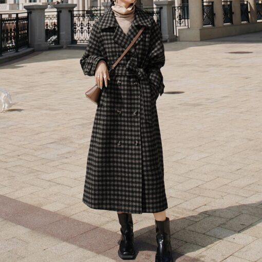 Plaid Women Winter Coat - Image 6