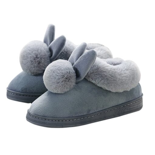 Girls Lovely Rabbit Ears Soft Plush Slippers - Image 4