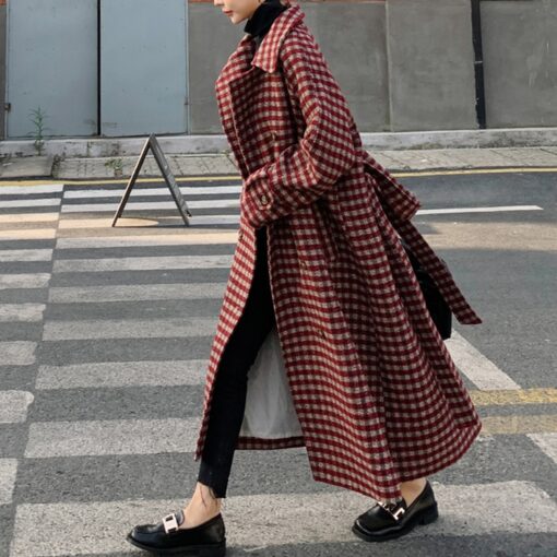 Plaid Women Winter Coat - Image 7