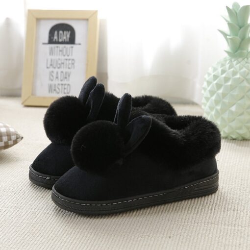 Girls Lovely Rabbit Ears Soft Plush Slippers - Image 8