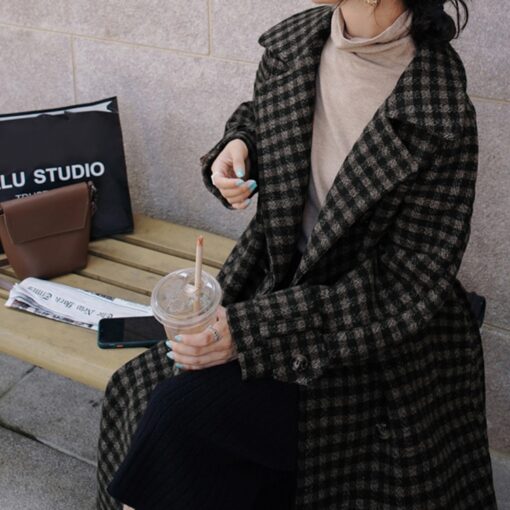 Plaid Women Winter Coat - Image 9