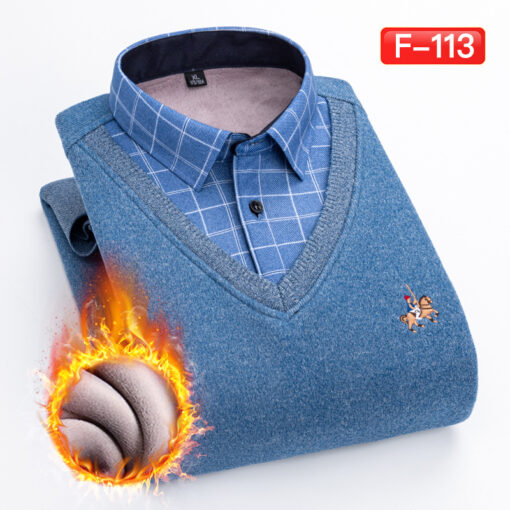 2 in 1 Plaid V-Neck Sweater - Image 9