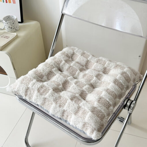 Flannel Plush Chair Pad with Ties - Image 9